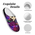 thumbnail image 5 of Rateoe Mushrooms and Skull Print Women's Men's Cotton Knit Slippers Lightweight Memory Foam Indoor House Shoes with Anti-Skid Sole-46/47, 5 of 7