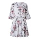 thumbnail image 1 of Vestido de verano floral con manga 3/4 Vestido mini con dobladillo con volantes y cuello en V con tiras para mujer Sweethay FS11722-11, 1 of 7