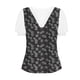 thumbnail image 3 of Gibobby Camiseta Powerblend con Cuello en V Top manga corta con cuello en V encaje informal con estampado moda para mujer(Negro,XL), 3 of 4