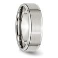 thumbnail image 4 of Chisel Stainless Steel Polished with Brushed Center 7mm Ridged Edge Band, 4 of 7