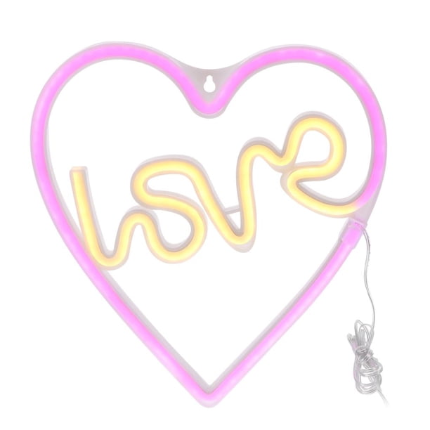 Letrero De Neón En Forma De Corazón Con Carga Usb O Lámpara Led De Neón Alimentada Por Batería, Iluminación Decorativa Única Para Reunión De Fiesta En El Club Del Hogar Sweethay HA017139-00