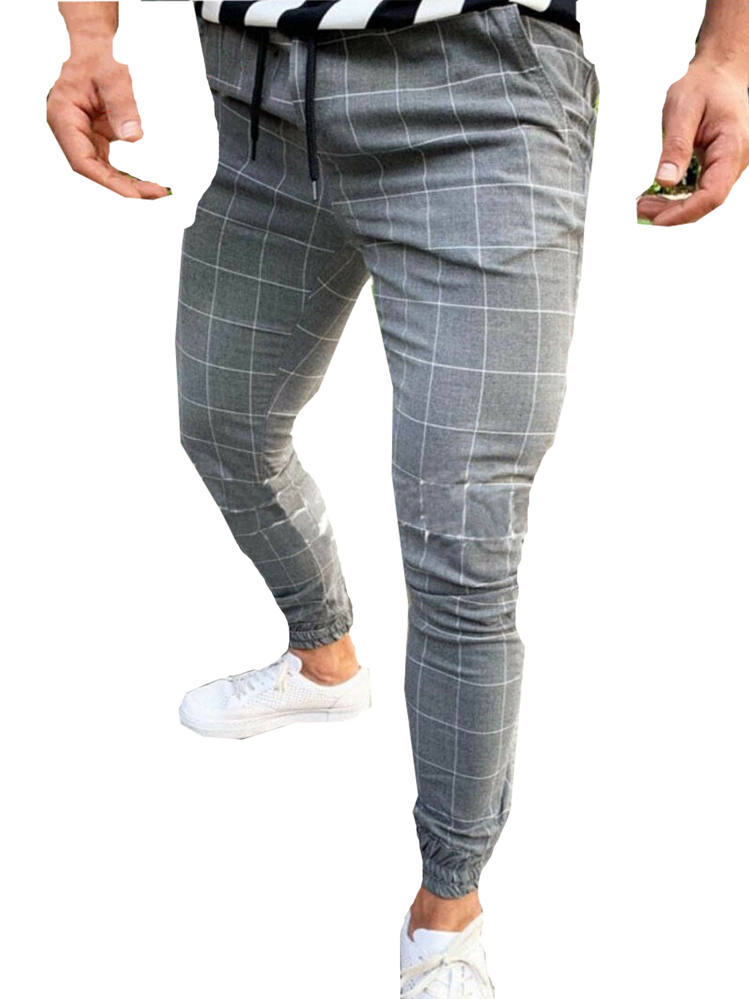 mens tartan skinny trousers
