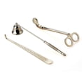 thumbnail image 1 of 3pcs/set Gold Candle Wick Snuffer Tool Hook Cutter Clipper Stainless Steel Luxury Candle Trimmer Oil Lamp Trim Scissor Kit, 1 of 4
