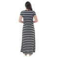 thumbnail image 3 of Just Love Womens Stripe Maxi Dress Knit Jersey T-Shirt Dress for Women (Heather Grey Black Stripe, Medium), 3 of 3