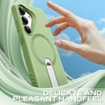 thumbnail image 5 of FITO for Samsung Galaxy S25 Case [ Rotatable Kickstand | Soft Anti-Scratch Microfiber Lining | Compatible with MagSafe] Silicone Phone Cover - Green, 5 of 8
