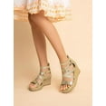 thumbnail image 3 of Girls Wedge Sandals Open Toe Platform Espadrille Flower Wedding Party Little Big Kids, 3 of 12