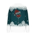 thumbnail image 4 of Women's Christmas Sweatshirt Plus Size Long Sleeve Bow Crewneck Pullover Oversized Casual Party Printed Tops Fall Winter Cozy Sweatshirt, 4 of 5