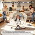 thumbnail image 2 of Electric Baby Swing, Caveen Infant Swing Rocker with Remote Control, 5 Sway Speeds, Bluetooth Music, Grey, 2 of 10