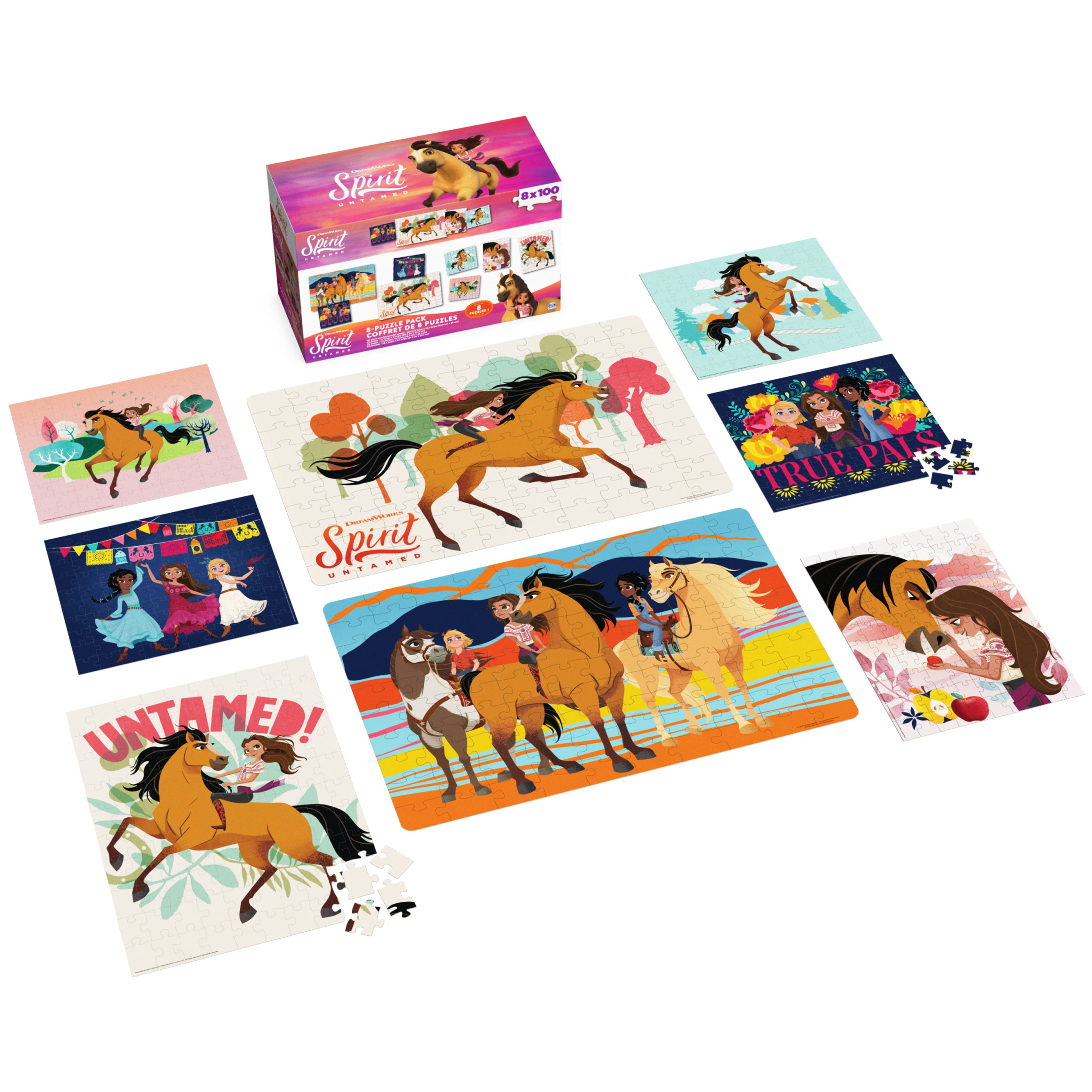 74966 4 Puzzles-Girls & Horses Puzzle King International 12 pièces 