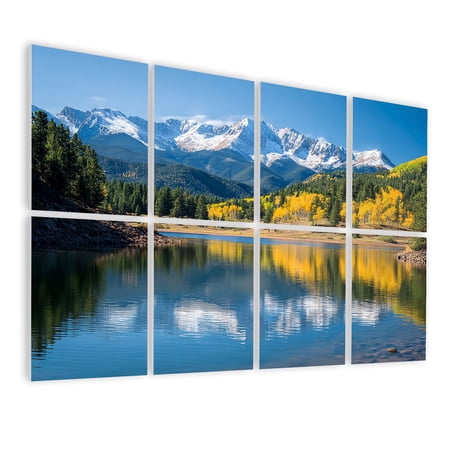 Forest 8 Pack Art Acoustic Panels Sound Absorbing Crystal Lake Pikes Peak Decorative Soundproof Wall Panels Self Adhesive for Nursery Game Room Bedroom 48 x32