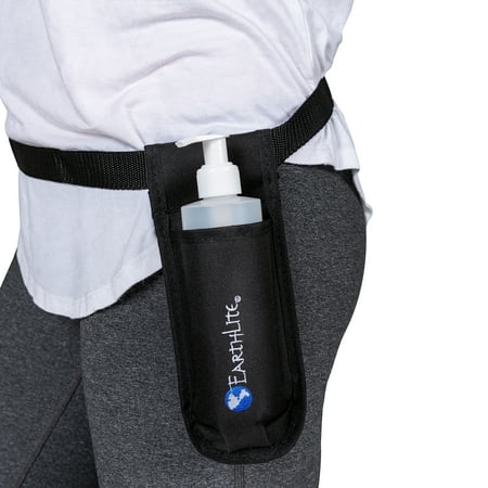 EARTHLITE Massage Bottle Holster Single Kit - Incl. Bottle & Heavy Duty, Adjustable Single Holster for Massage Oil, Massage Lotion (8oz)