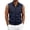 Navy, variant on Men's Solid Color Golf Vest, Stand Collar Full Zip Sleeveless Jacket with Zipper Pockets, Lightweight Casual Golf & Outdoor Vest Size 4XL Red