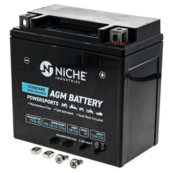 Niche AGM Battery YTX14L for Harley Davidson Sportster XL883L XL1200C XG500 519-CAB2261T