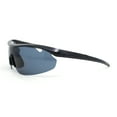 thumbnail image 3 of Mens Baseball Half Rim Wrap Around Oversized Shield Sport Sunglasses Shiny Black - Black, 3 of 4