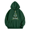 thumbnail image 4 of Telankuip Christmas Hoodies Sweatshirts for Women Cute Letter X-Mas Tree Drawstring Pullover Hoodies Oversized Drop Shoulder Cozy Long Sleeve 2025 Xmas Holiday Hooded Tops Green XXL, 4 of 4
