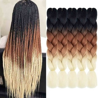 AIDUSA Ombre Braiding Hair Black to Neon Green 5Pcs Synthetic Afro Jumbo  Braiding Hair Extensions 24 Inch 2 Tones for Women Twist Crochet Braids  100g