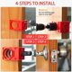thumbnail image 4 of Kit de Instalación de Cerradura de Puerta de 2 Juegos, Juego de Perforadora para Cerradura de Puerta para Puertas de Madera con Plantilla Guía, 4 of 5
