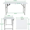 NiamVelo 4 ft Collapsible Table, Portable, Adjustable Height, for