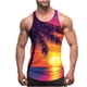 thumbnail image 1 of Camiseta de tirantes de cuello redondo para hombre, sin color, con estampado degradado, cuello redondo, tirantes finos, espalda con fugas, estilo informal, deportiva, para hombre, 1 of 4