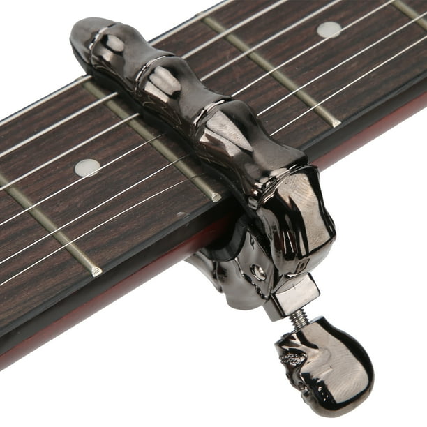 Cejilla de Guitarra de Calavera, Abrazadera de Afinación de Guitarra de Metal, Clip de Cejilla de Guitarra de Tensión Ajustable Para Guitarras Acústicas y Eléctricas populares