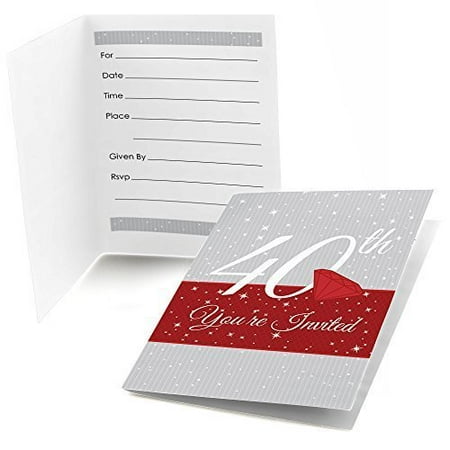 40th Wedding Anniversary Invitations - 40th Anniversary - Fill In Anniversary Party Invitations (8 count)