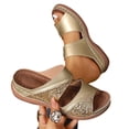 thumbnail image 5 of Women's Sandals Open Toe Wedge Slide Sandals,Comfort Glitter Orthopedic Slip On Slippers, Casual Summer Beach Arch Support Sandals for Women, 5 of 10