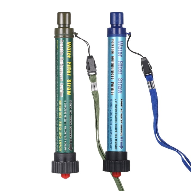 Purificador de agua portátil Paquete de 2 pajitas de filtro de agua para exteriores, dispositivo de Tomshoo Purificador de agua portátil