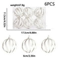 thumbnail image 2 of AYktou 6 Pcs Christmas Ornaments Balls, 2.3 Inch Wavy Grain Hollow Sphere Hanging Pendant Glittering Christmas Tree Decoration Set Christmas Balls Ornaments for Living Room Party Decor, White, 2 of 6
