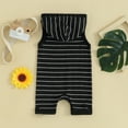thumbnail image 4 of Okbabeha Newborn Baby Boy Girl Summer Clothes Outfit 0 3 6 9 12 18 Mohths Striped Sleeveless Hoodie Romper Jumpsuit infant Hooded Onesie Onepiece Overall, 4 of 7
