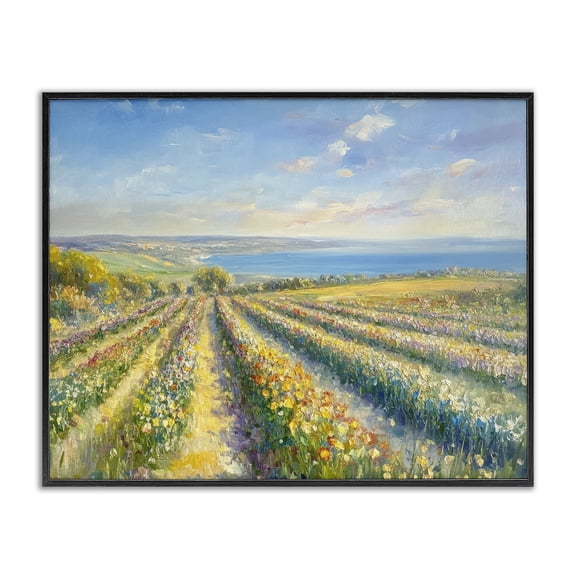Stupell Industries Rows Of Flowers Landscape Black Framed Giclee Art design by Petal Prints Design, 11 x 14