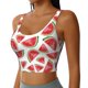 thumbnail image 2 of Fotbe Hand Drawn Watermelon Sujetador Deportivo Largo sin Aros para Mujer con Almohadillas y Soporte Medio, Transpirable y Absorbente, Camiseta Tipo Chaleco o Tank Top-Small, 2 of 8