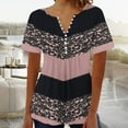 thumbnail image 2 of Birdeem Womens Printed V-Neck Button Up Short Seeved Top, 2 of 12