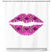 Shower Curtains 70" x 93" from DiaNoche Designs by Susie Kunzelman - Lips Pink White