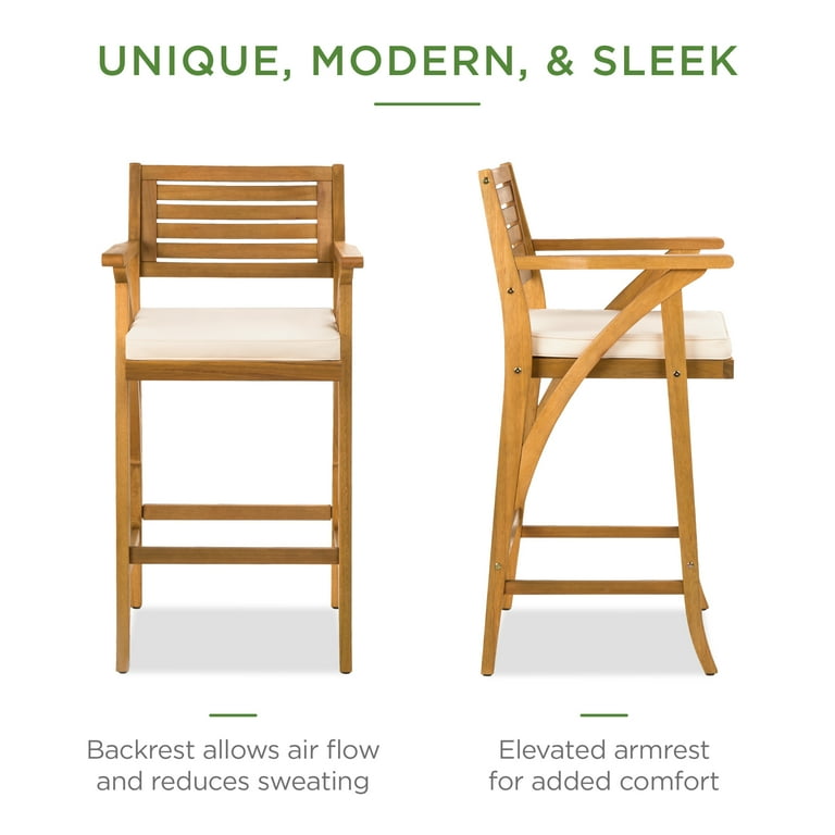 Best choice products set of 2 outdoor acacia wood club chairs for patio hotsell
