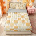 thumbnail image 3 of Erosebridal Kawaii Checker Bow Zipper Queen Comforter Set with Fitted Sheet and 2 Pillowcases for Girls, Yellow Grid Ribbon Zipper Bedding Set, Gray Reversible, 4-Piece, 3 of 7