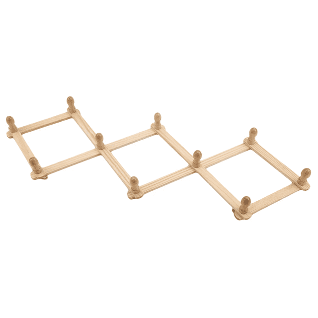 Perchero de pared extensible Roofei, estilo acordeón, con 10 ganchos, ideal para sombreros, gorras, cinturones, paraguas, tazas, joyas, bufandas, bambú natural, ecológico, juego de 2