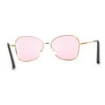 thumbnail image 4 of Womens Pop Color Lens Classic Metal Rim Butterfly Sunglasses Gold Pink, 4 of 4