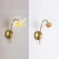 thumbnail image 4 of Modern Flower Wall Sconce Lighting Fixture Gold Metal Wall Mounted Lamp, 6W LED Home Decor Wall Light Bedroom Bedside Wall Lamps, 3 Color Mode Living Room Wall Sconces, 4 of 7
