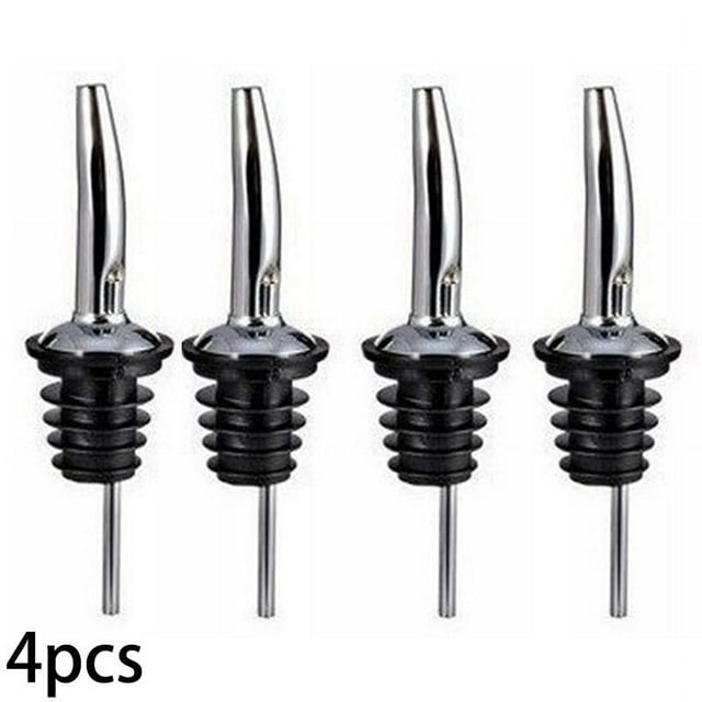 Lefu 4 Pcs Bouchons de Bouteille de Vin en Acier Inoxydable Becs Verseurs Outils de Bar à Liqueurs