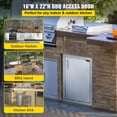thumbnail image 2 of VEVOR Right Hinged Single Access Door 16 x 22 inch Vertical Island Door Stainless Steel Access Door Flush Mount for Outdoor Kitchen, 2 of 9