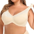 thumbnail image 4 of YWDJ Lounge Bras for Women Comfort Back Closures Comfy Bras Underwire Lounge Bras Wide Strap Full Coverage Push up Wrap Comfortable Bras Padded Plus Size Lace Comfortable Bras Bras Beige S, 4 of 7