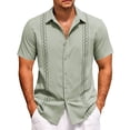 thumbnail image 3 of Men’s Short Sleeve Button Casual Shirt Beach Summer Everyday Top, 3 of 4