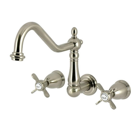 Kingston Brass KS1028BEX Essex Two-Handle Wall Mount Roman Tub Faucet, Brushed Nickel