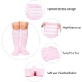 thumbnail image 4 of Zando Kids Toddler Soccer Socks Knee High Tube Socks Three Stripes Cotton Cute Sport Stocking for Boys Girls White 3-6, 4 of 4