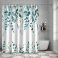 thumbnail image 3 of Shower Curtain Teal Green Eucalyptus Leaves Bathroom Curtains with Hooks, Waterproof Fabric Berry Leaf Branches Bath Shower Curtains Set for Bathroom Bathtubs Decor 36x72 Inch, 3 of 9