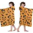 thumbnail image 4 of Pumpkin Bat Halloween Pattern Hooded Bath Towel，50"x30" for Ages 3 To 12 Kids, Quick Dry Lightweight Soft Microfiber Hood Beach Towel Cover Up for Kids, 4 of 7
