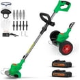 thumbnail image 1 of Cordless Weed Eater Grass Trimmer,3-in-1 Lightweight Push Lawn Mower & Edger Tool with 3 Types Blades,21V 2Ah Li-Ion Battery Powered for Garden and Yard (Green), 1 of 6