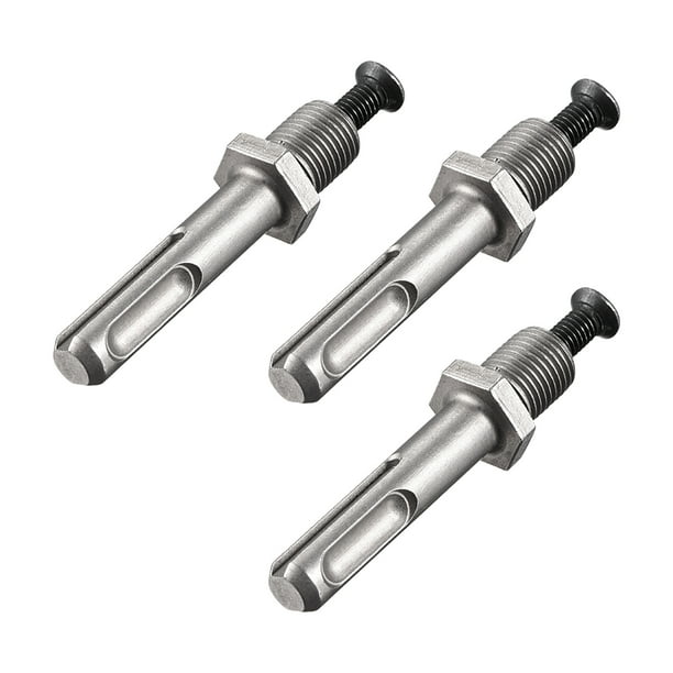 to 1/2Inch Thread Keyless Drill Chuck Adapter Round Shank 3pcs