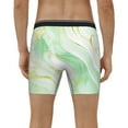thumbnail image 4 of Picia Green And Gold Abstract Marble Pattern Men's Athletic Long Leg Briefs , Performance Stretch Underwear，Moisture-Wicking, 4 of 7