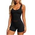 thumbnail image 2 of ZyeKqe 2 Piece Workout Sets for Women Square Neck Cropped Tank Tops Tight Gym Shorts Casual Sports Yoga Tracksuits, 2 of 8